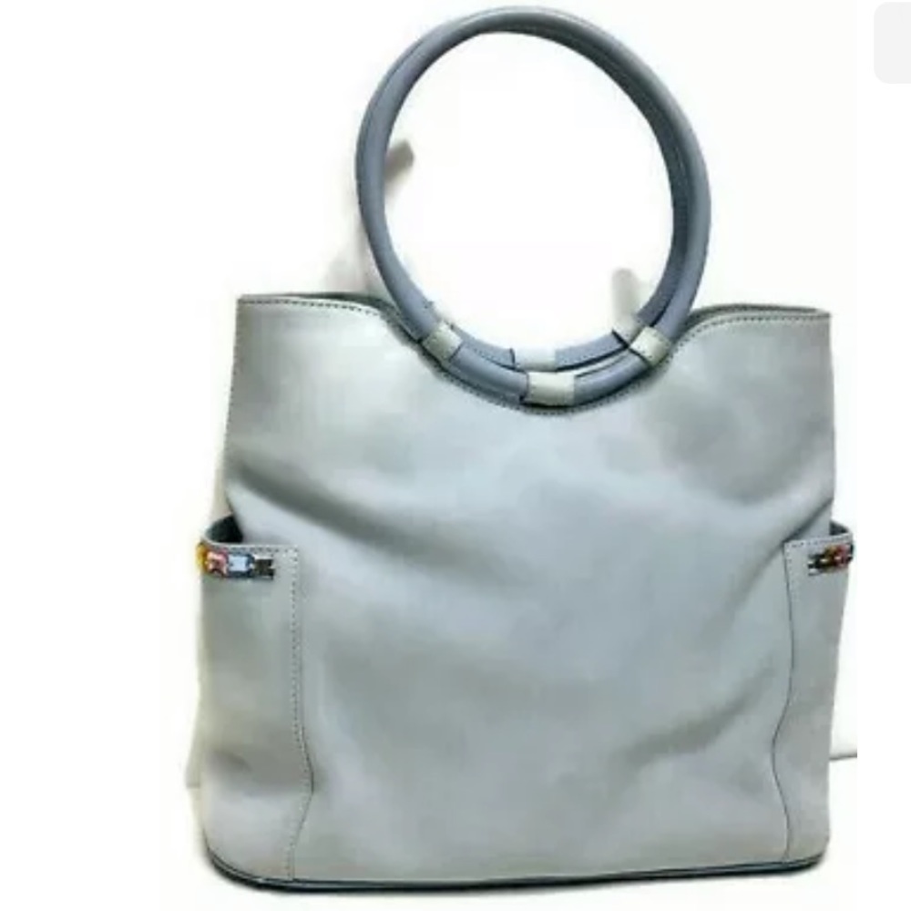 Donald Pliner Couture Blue Suede Leather Hobo Bag